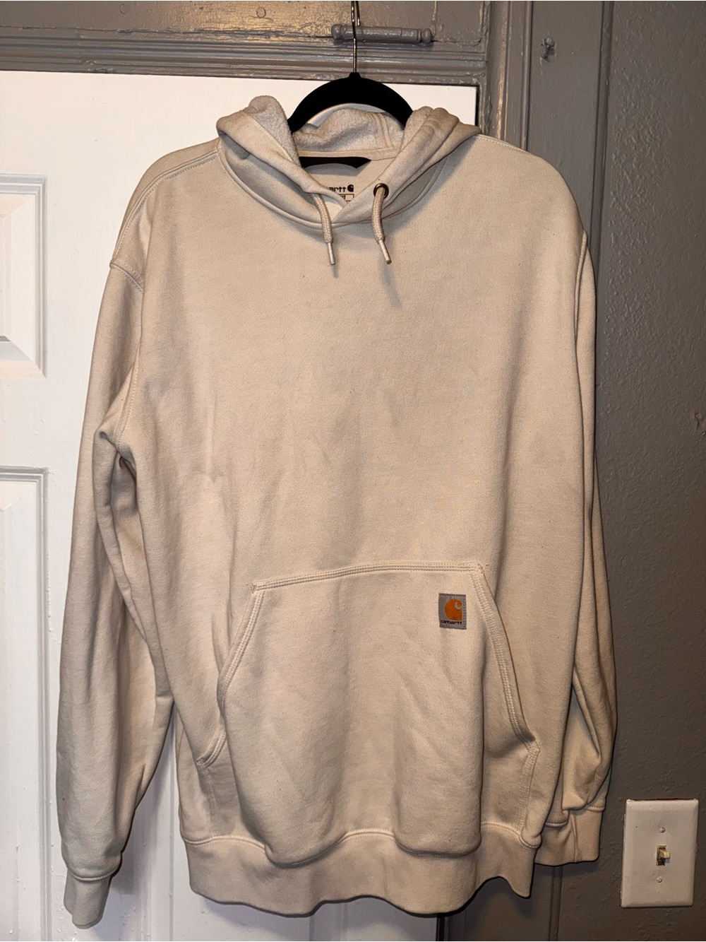 Carhartt Men’s Cream Pullover Hoodie Sweatshirt